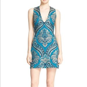 Turquoise print dress by Alice and Olivia